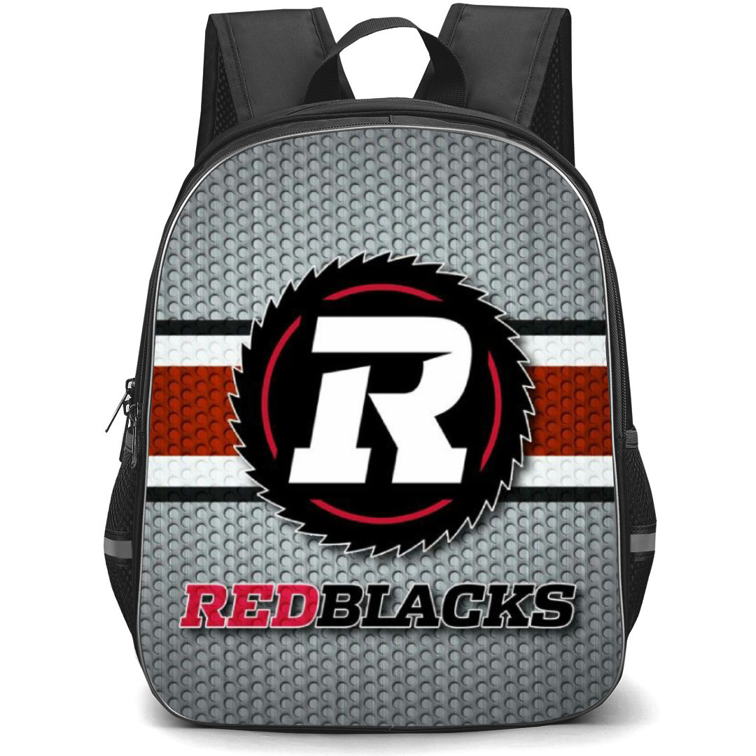 Ottawa Redblacks Backpack School Bag StudentPack - Logo In Red And White Gray Poster