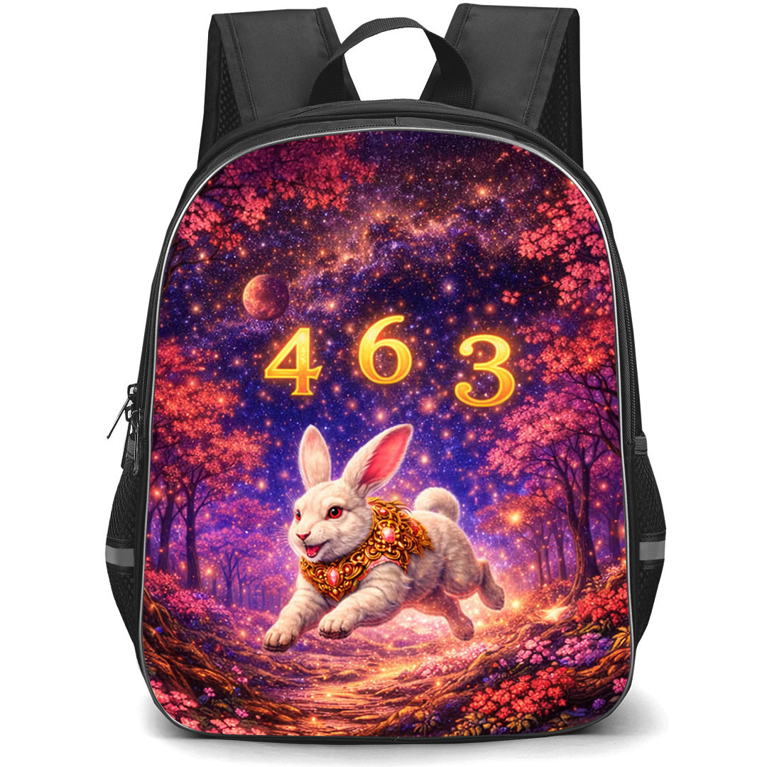 Chinese Zodiac Rabbit Sign Backpack School Bag StudentPack - Rabbit Sign Primary Element Wood Lucky Number 3 4 and 6