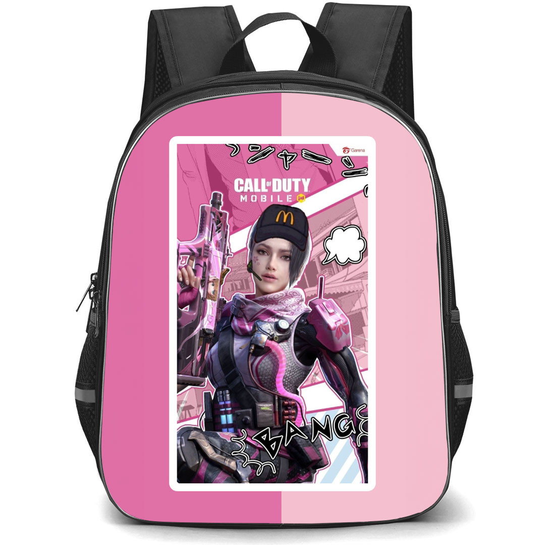 Call Of Duty Scylla Backpack StudentPack - Scylla Carrying Weapon Pink Background