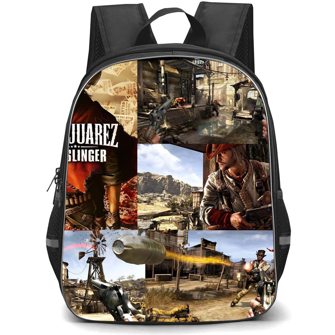 Call Of Juarez Backpack School Bag StudentPack - Call Of Juarez Gameplay Collage Poster