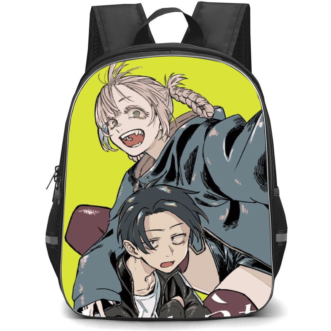 Call of The Night Nazuna Nanakusa Backpack StudentPack - Nazuna Nanakusa & Kou Yamori Yellow Background