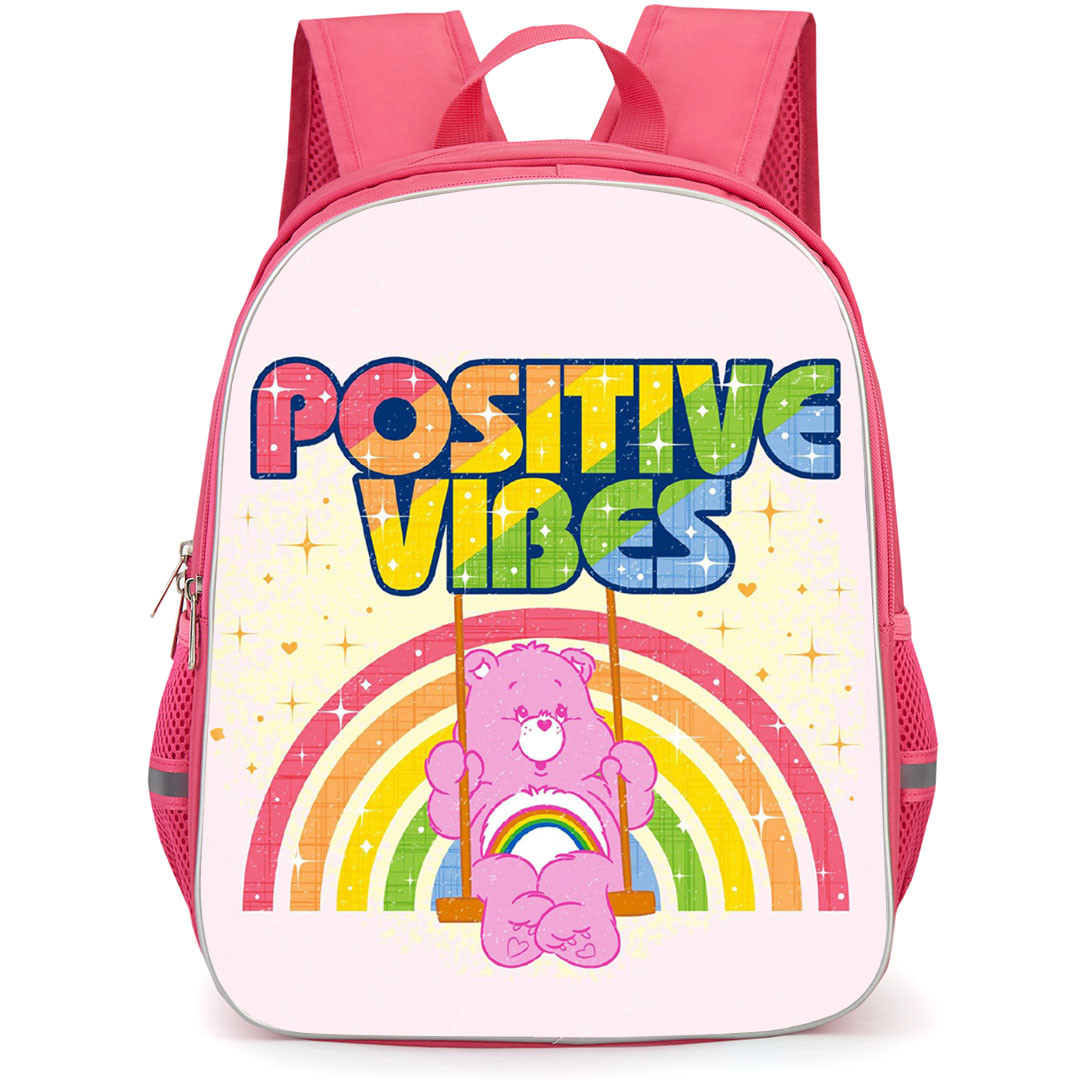 CareBears Cheer Bear Backpack StudentPack - Cheer Bear Swinging Positive Vibe