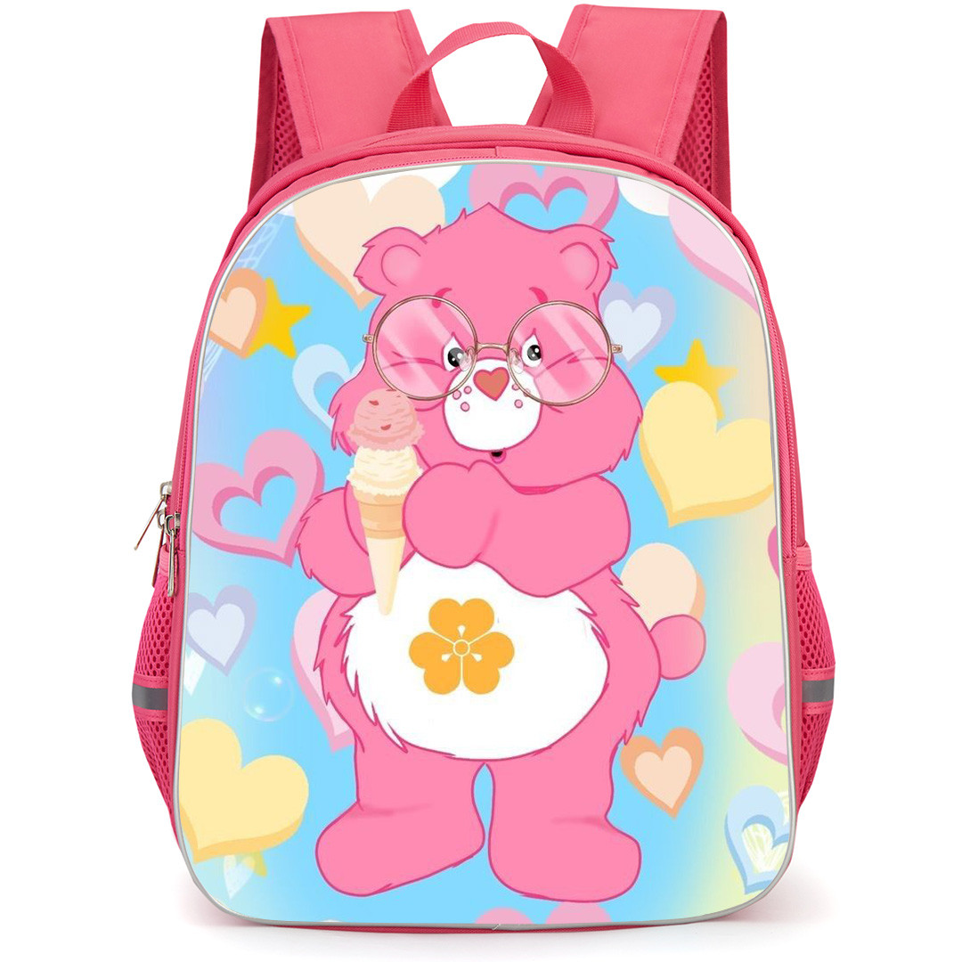 CareBears Love A Lot Bear Backpack StudentPack - Love A Lot Bear Holding Ice Cream