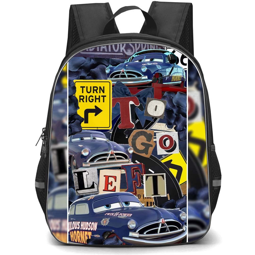 Cars Doc Hudson Backpack StudentPack - Doc Hudson To Go Left Collage Poster