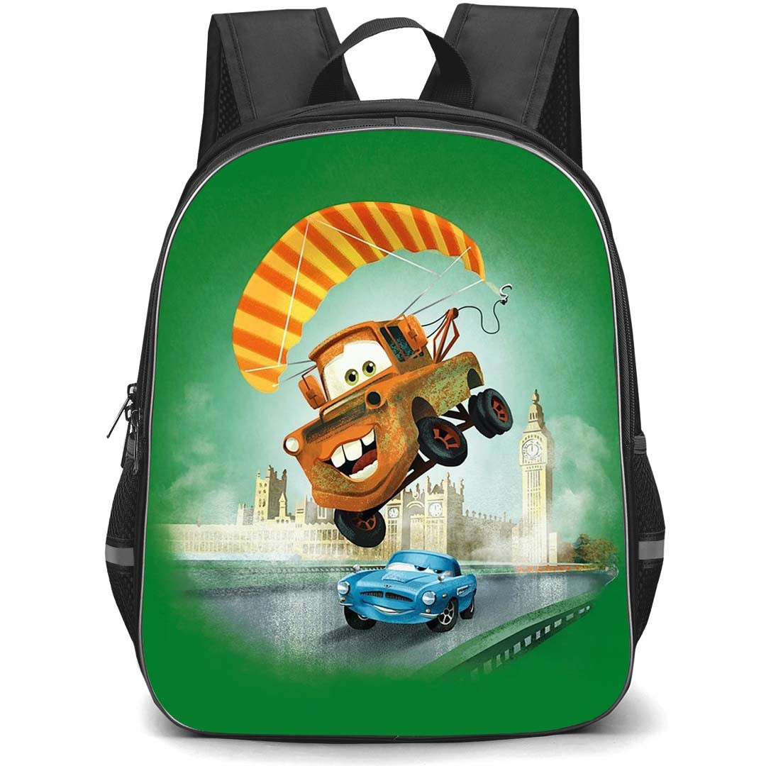 Cars Mater Backpack StudentPack - Mater With Parachute Poster