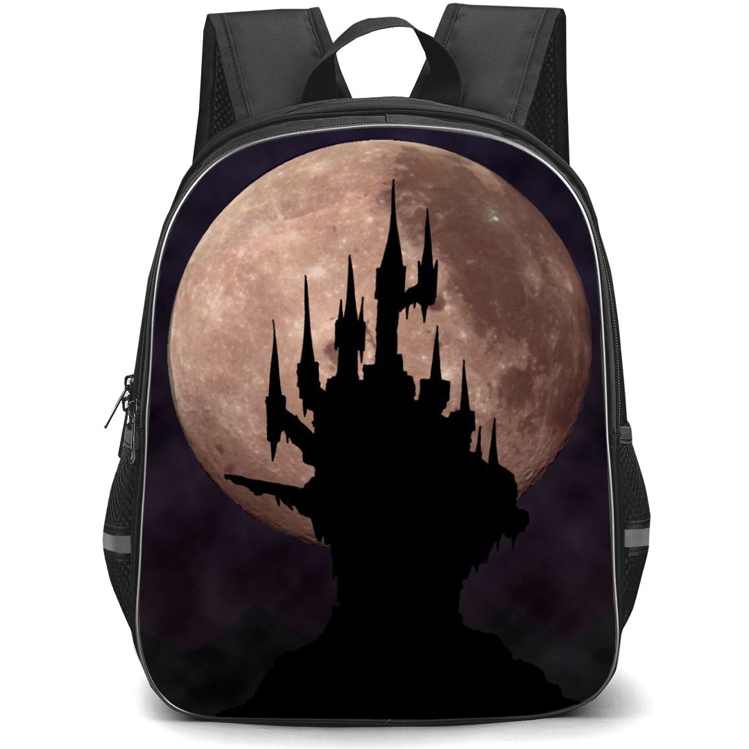 Castlevania Backpack StudentPack - Castlevania Castle Silhouette On Moon Background Poster