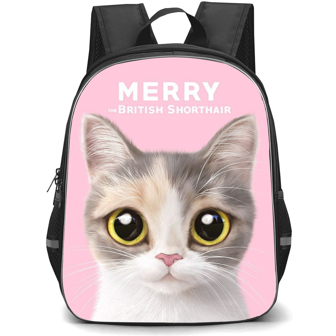 The British Shorthair Cat Backpack StudentPack - Merry The British Shorthair Cat Portrait On Pink Background