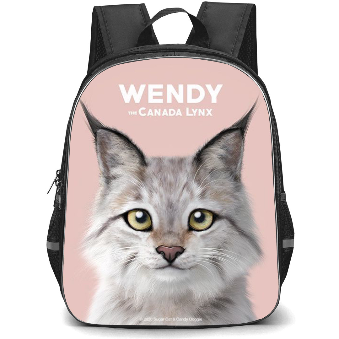 The Canada Lynx Cat Backpack StudentPack - Wendy The Canada Lynx Cat Portrait On Pink Background
