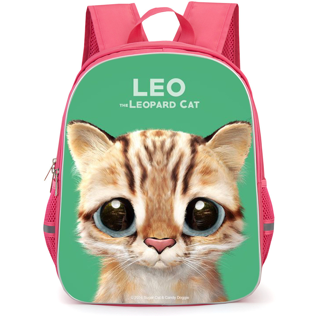 The Leopard Cat Backpack StudentPack - Leo The Leopard Cat Portrait On Green Background