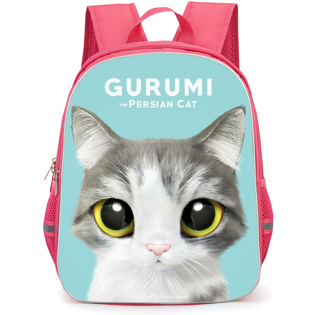 The Domestic Cat Backpack StudentPack - Gurumi The Persian Cat Portrait On Cyan Background