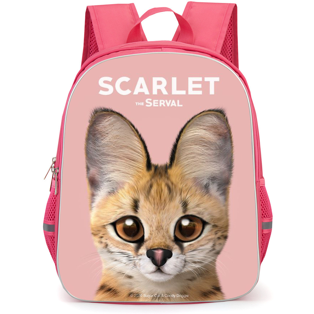 The Serval Cat Backpack StudentPack - Scarlet The Serval Cat Portrait On Pink Background
