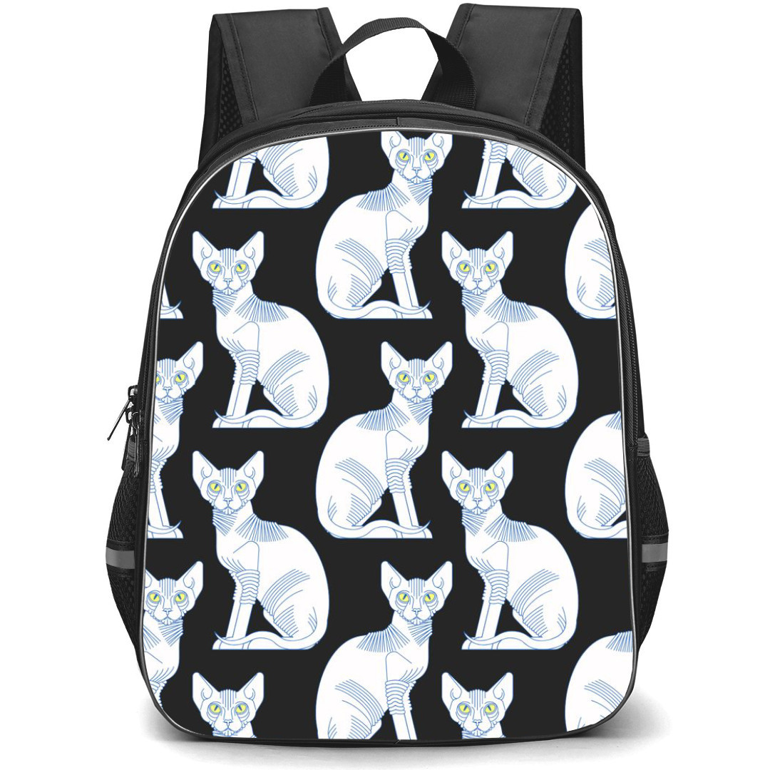 Sphynx Cat Backpack StudentPack - Sphynx Cat Pattern Art On Black Background