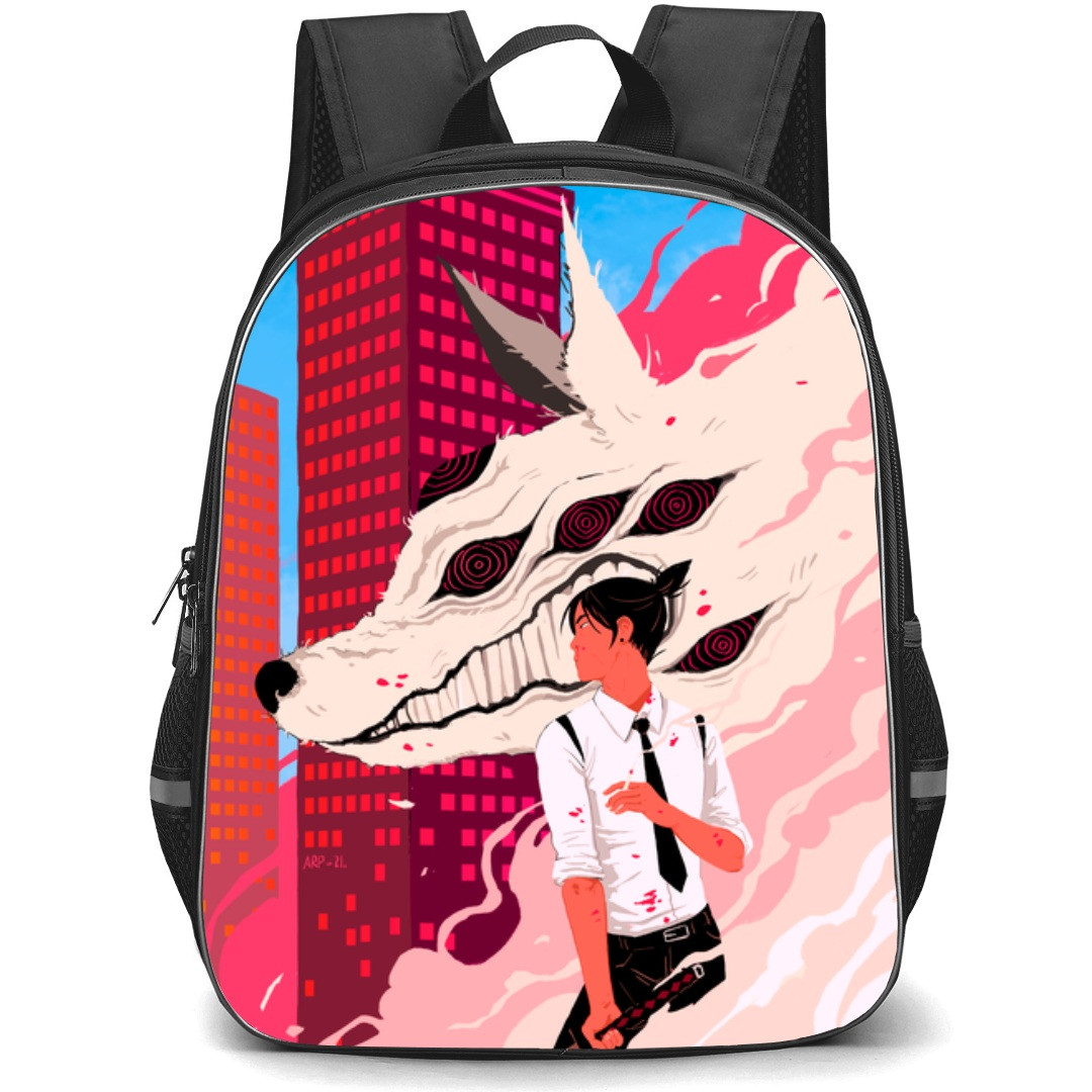 Chainsaw Man Backpack StudentPack - Aki Hayakawa And Fox Devil Illustration