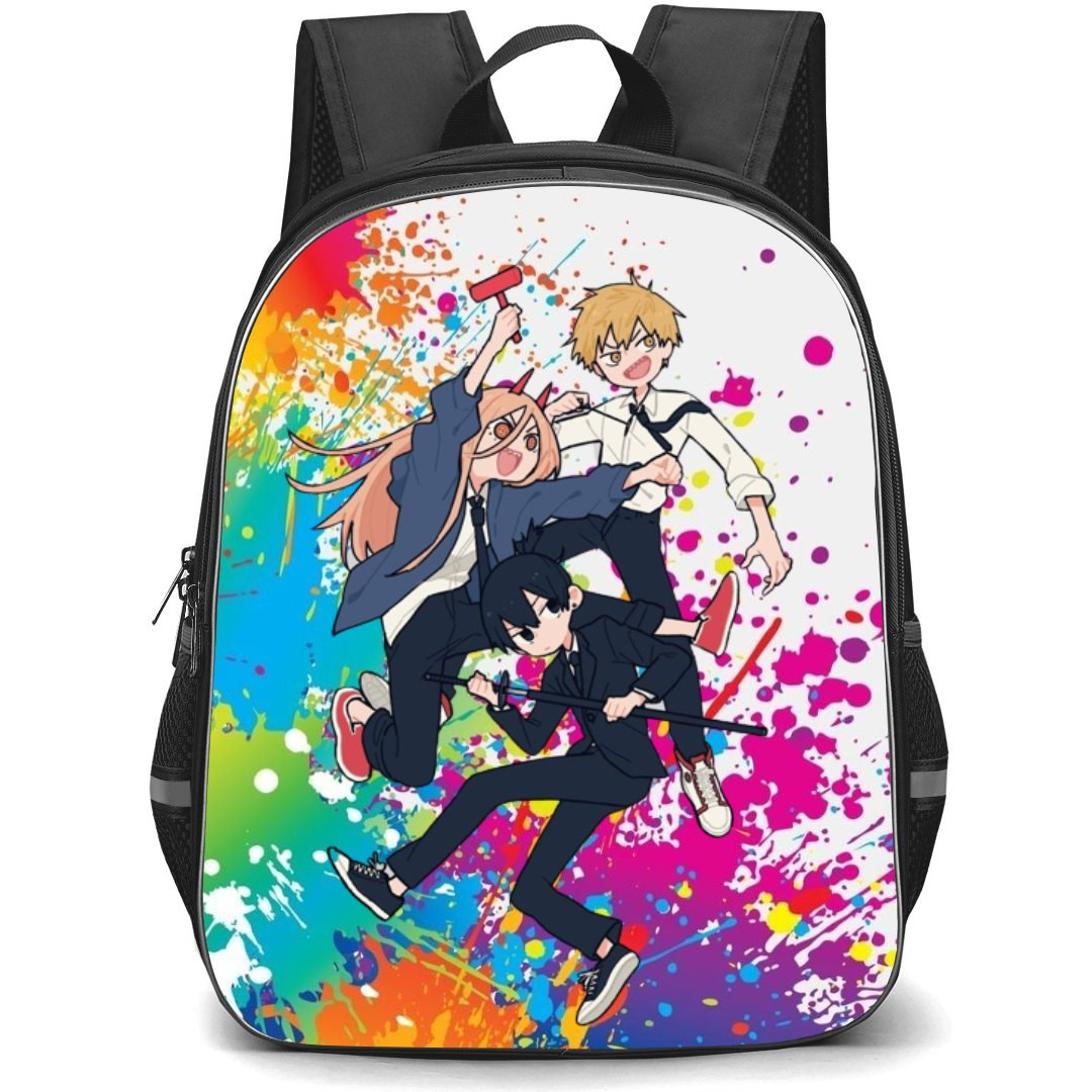 Chainsaw Man Backpack StudentPack - Chainsaw Man Characters Cartoon Art Sticker
