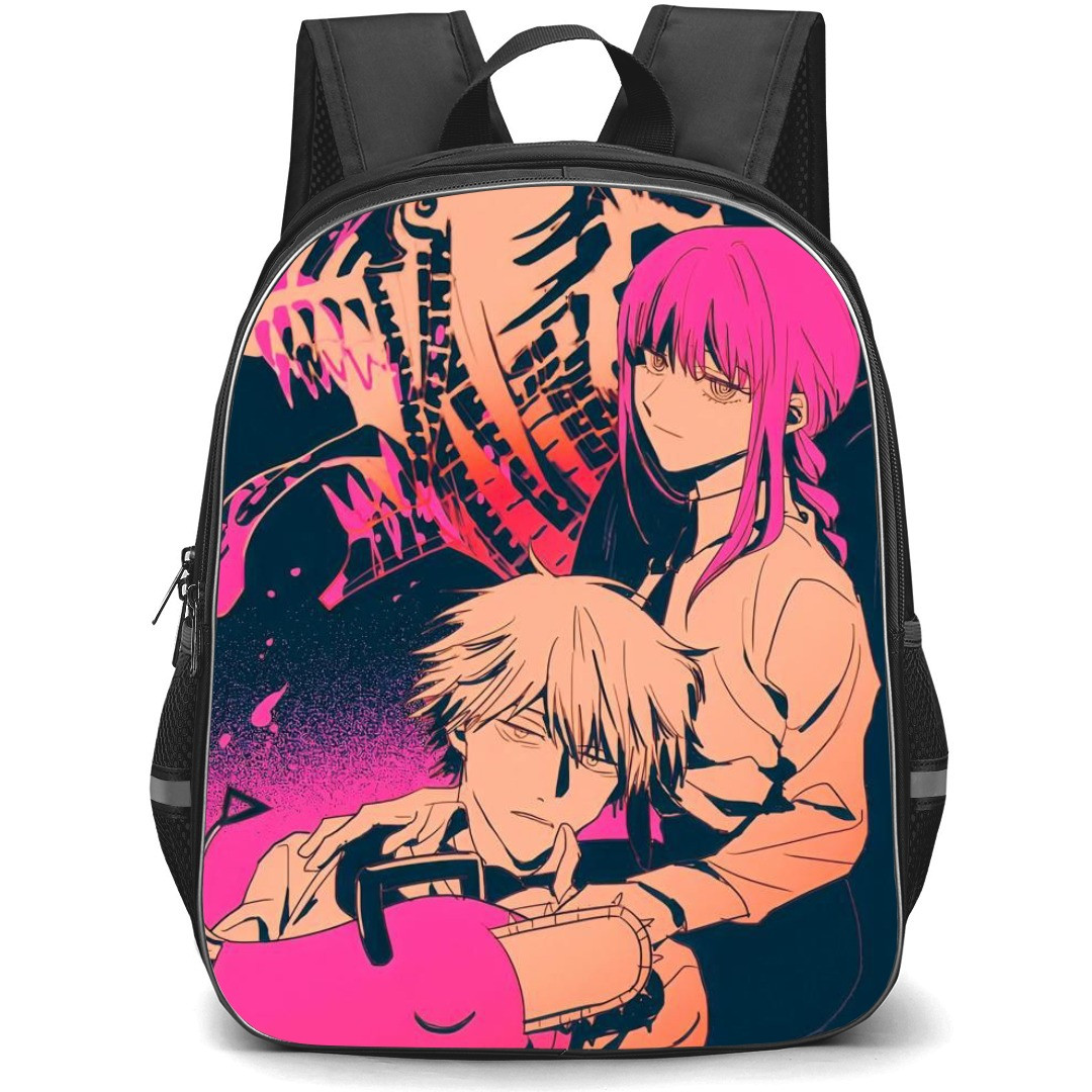 Chainsaw Man Backpack StudentPack - Denji And Makima Sitting Pop Art