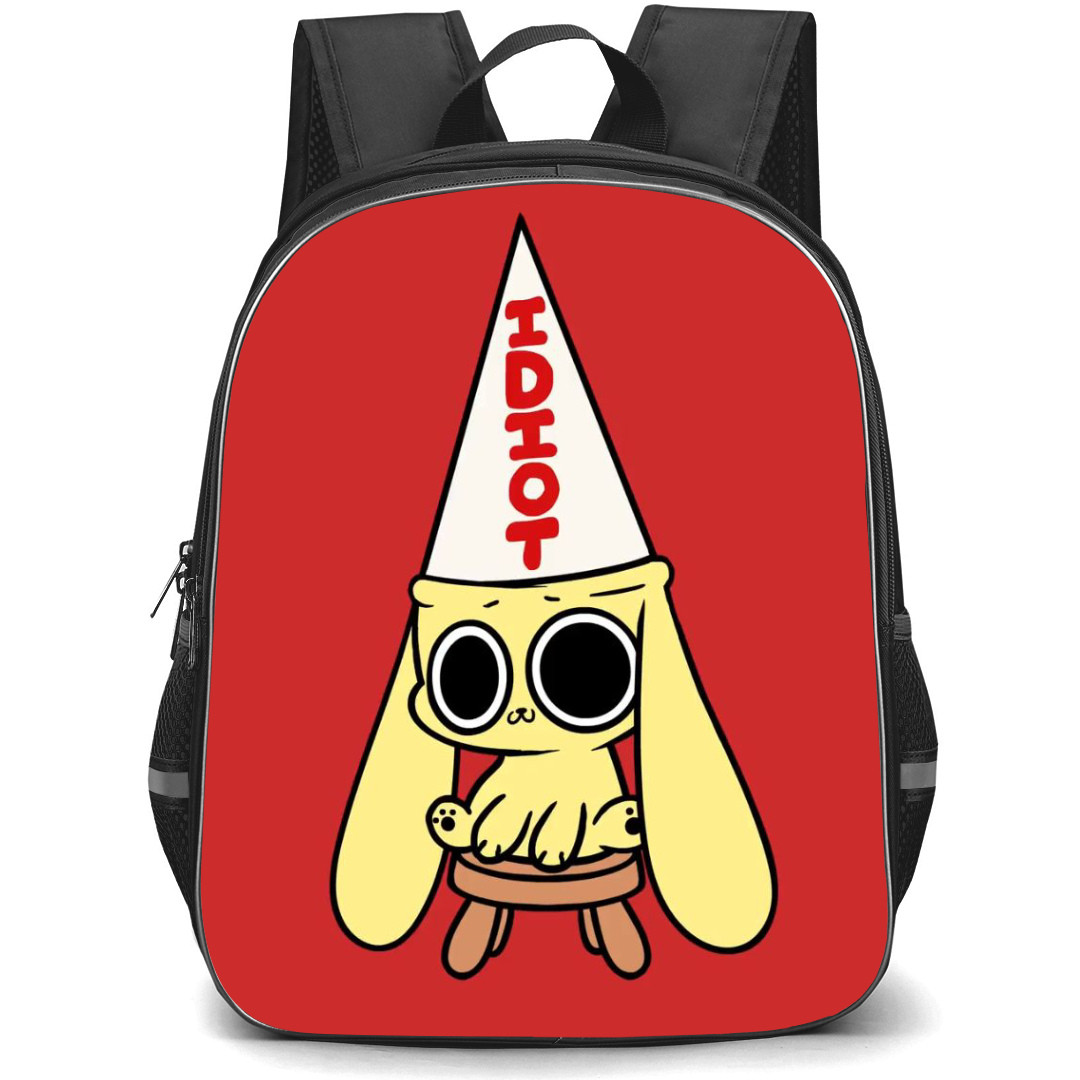 Chikn Nuggit Backpack StudentPack - Chikn Nuggit Sitting And Wear Hat On Red Background