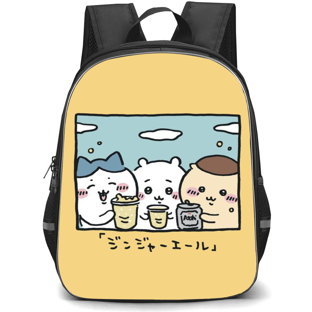 Chiikawa Backpack StudentPack - Chiikawa 03 Cute Characters Enjoy Juice in TV Frame Art