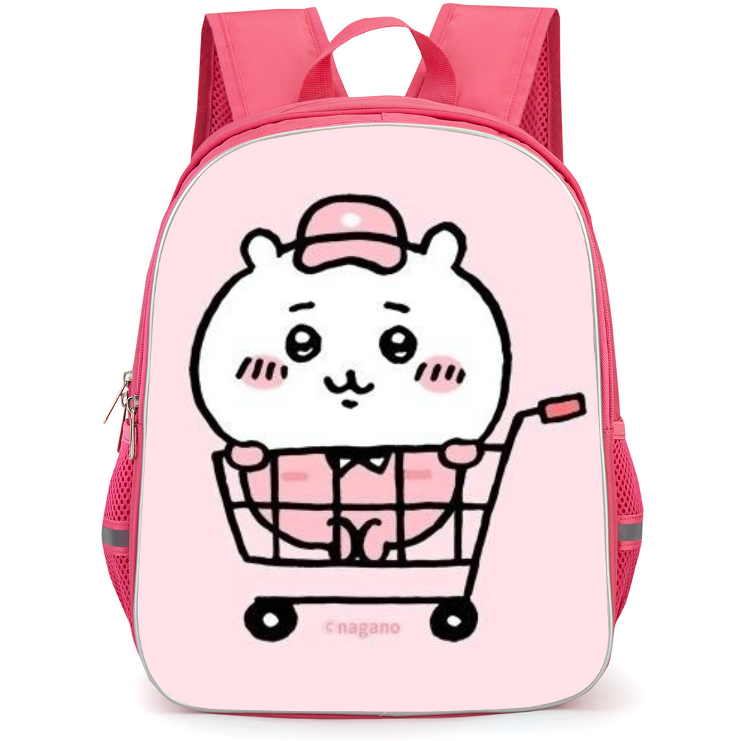 Chiikawa Backpack StudentPack - Chiikawa Cute Pinky Sitting in Shopping Cart Wallpaper