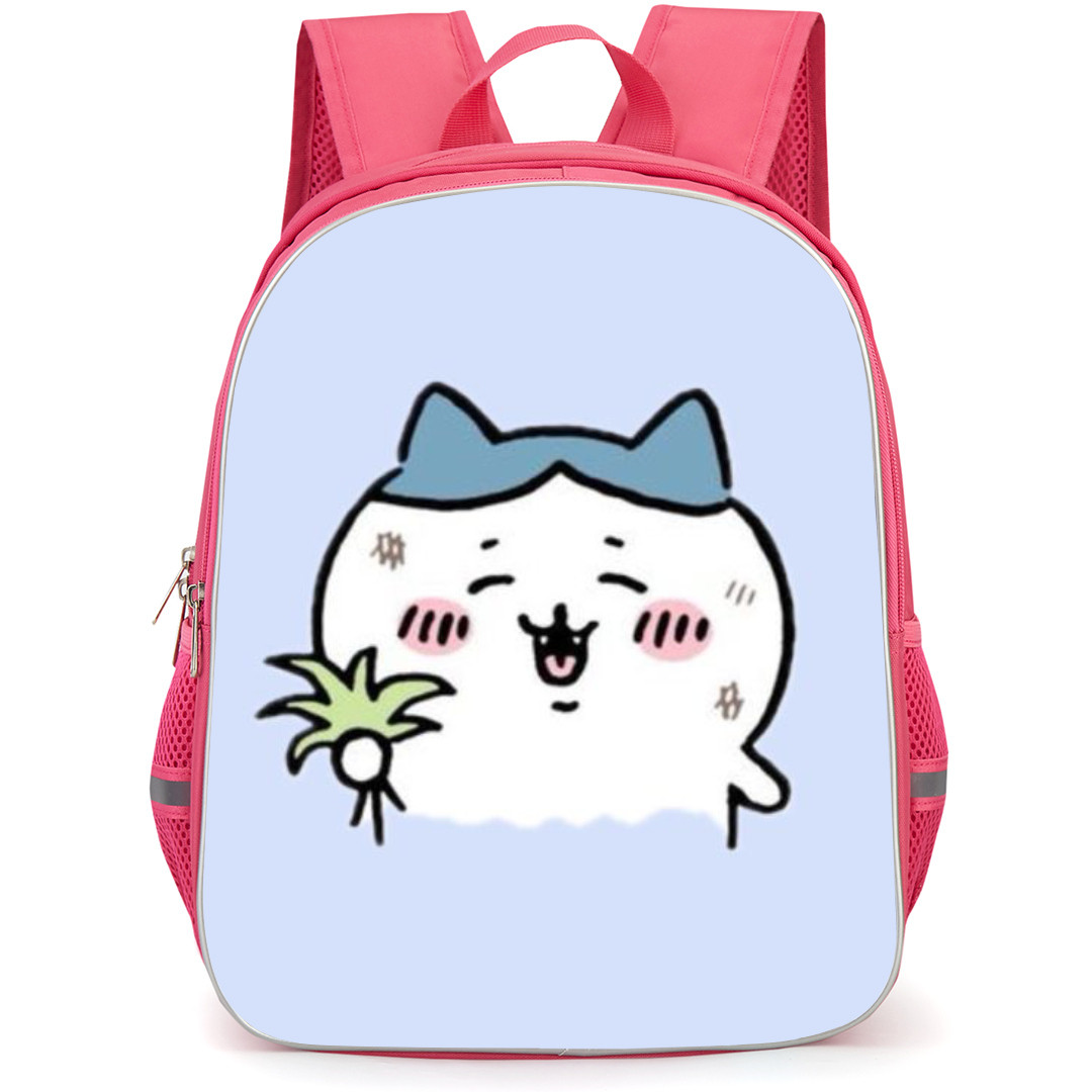 Chiikawa Little Eight Cats Backpack StudentPack - Chiikawa Happy to Have Flower on Blue Background