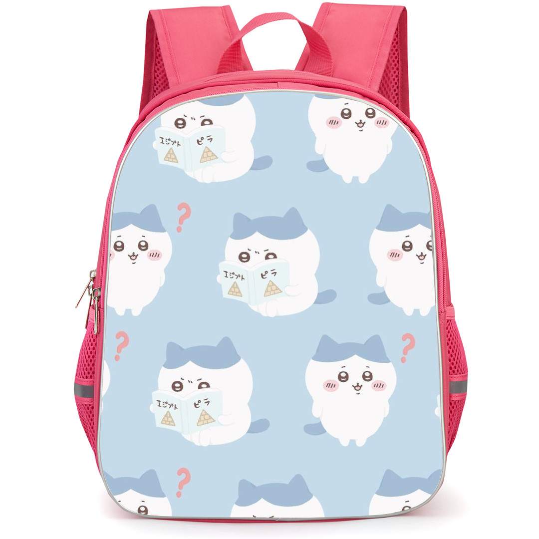 Chiikawa Little Eight Cats Backpack StudentPack - Chiikawa Reading Book on Blue Background