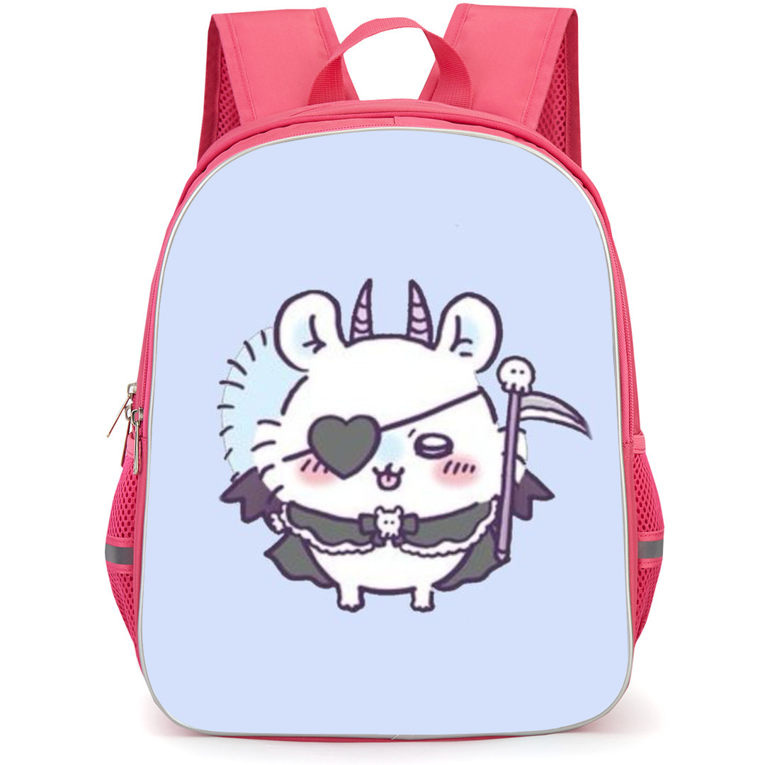 Chiikawa Little Peach Rat Backpack StudentPack - Little Peach Rat Heart Band on Eye with Blue Background