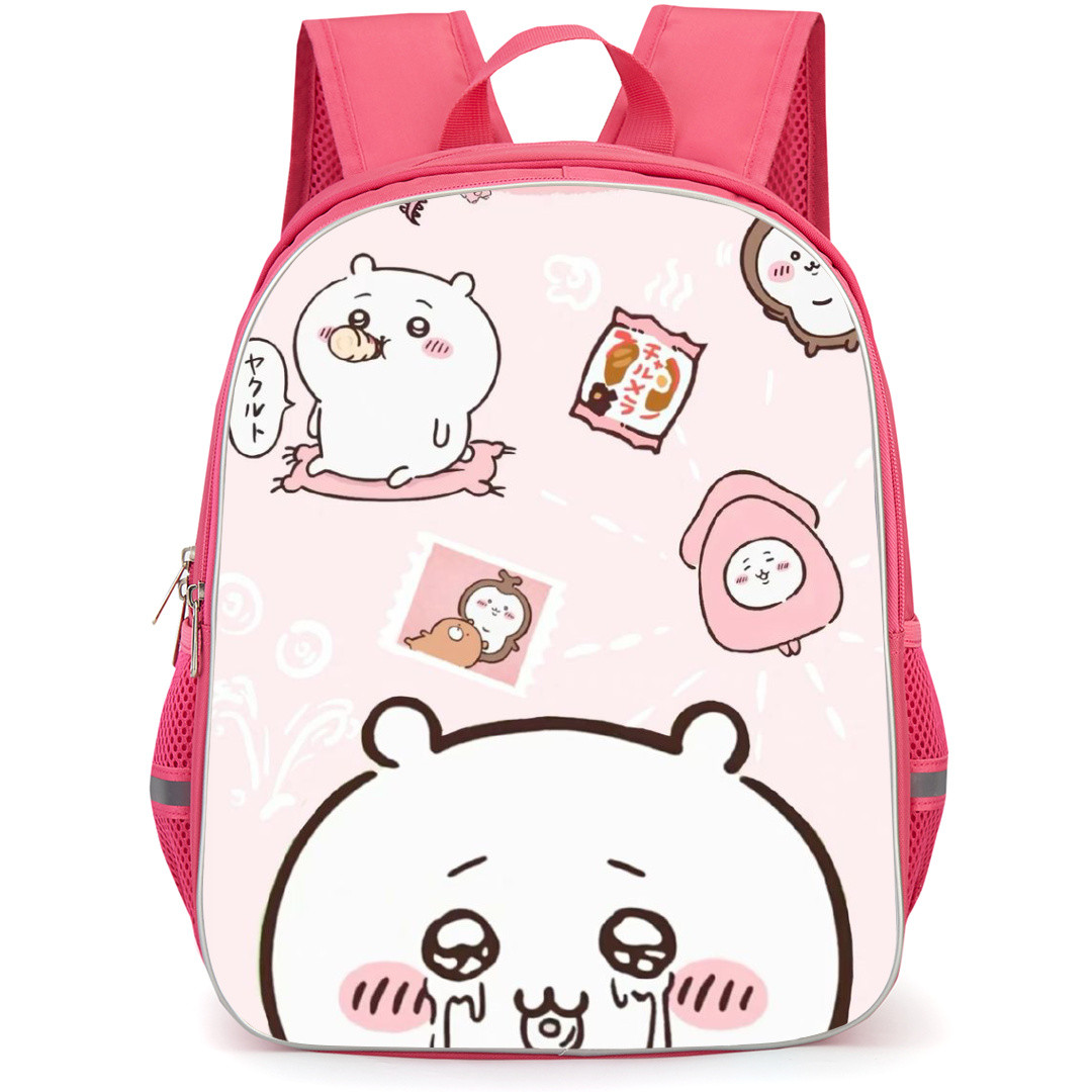 Chiikawa Backpack StudentPack - Chiikawa Rabbit Crying and Different Cartoon Characters Doing Other Activities