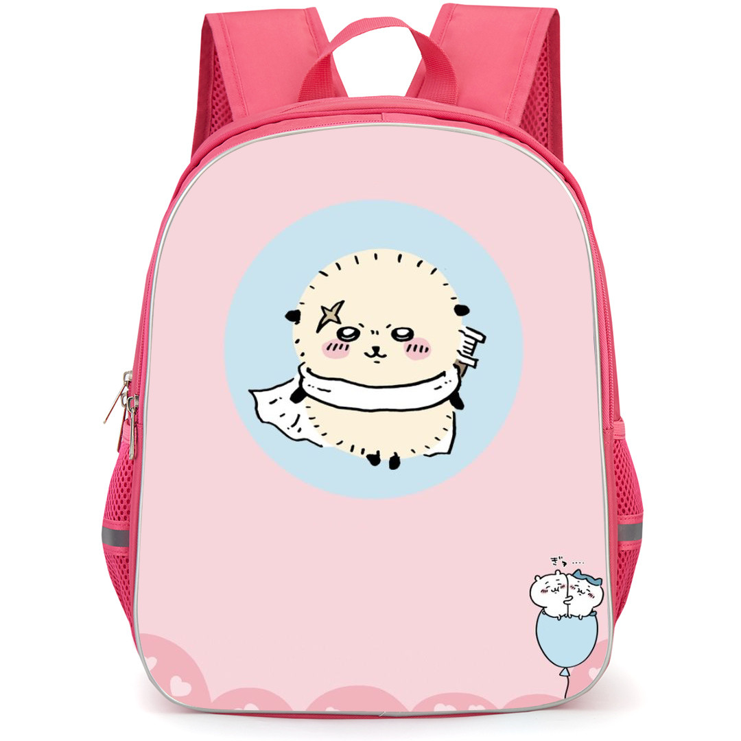 Chiikawa Sea Otter Hero Backpack StudentPack - Sea Otter Hero Carry Weapon and Wear White Scarf Portrait Art