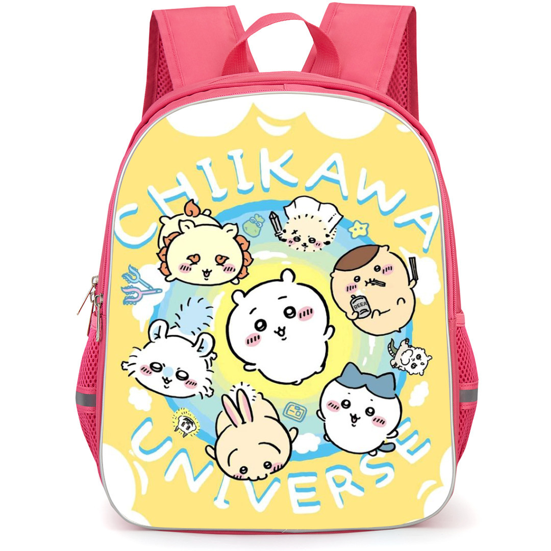 Chiikawa Backpack StudentPack - Chiikawa Universe Characters in Circle with Cloud Background