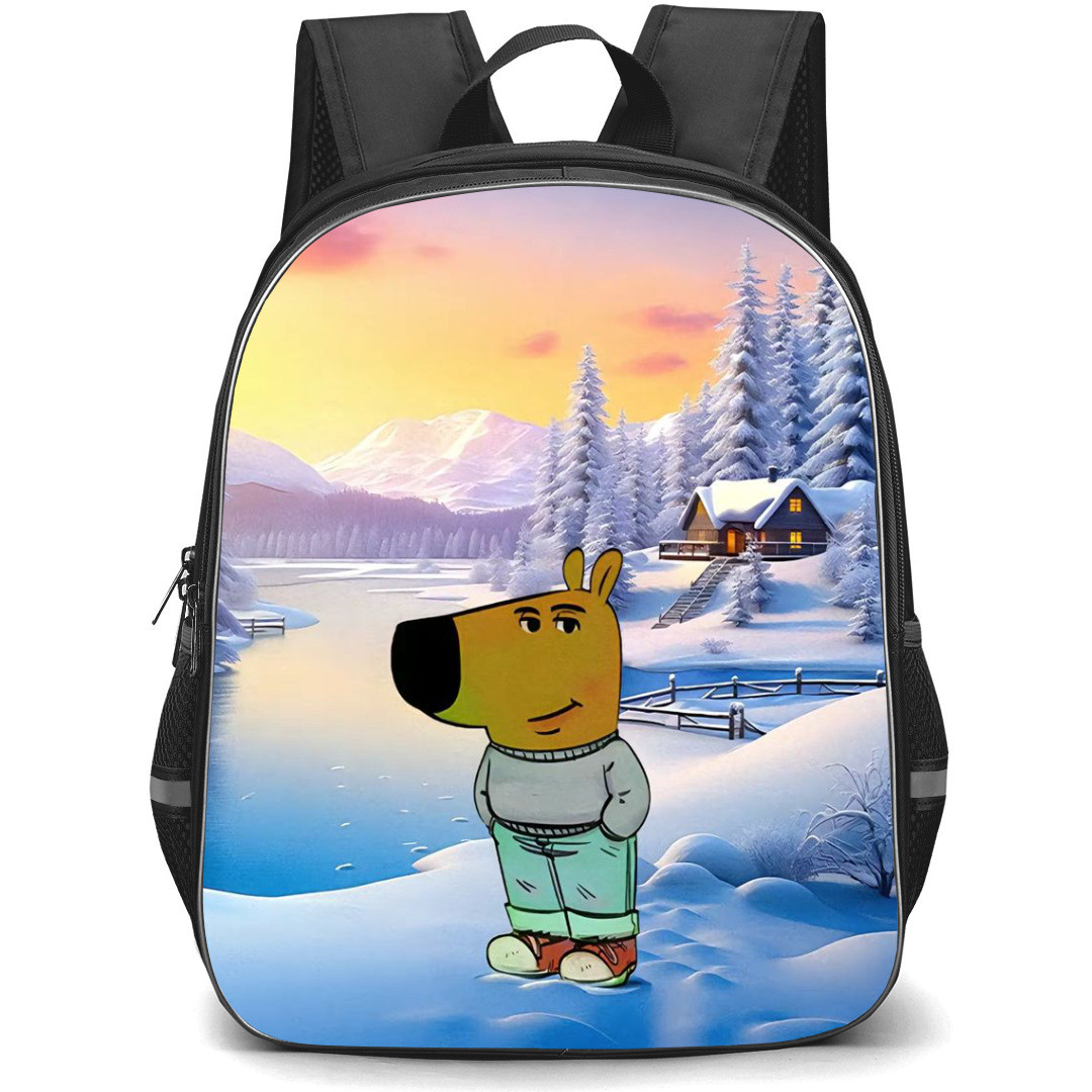 Chill Guy Backpack StudentPack - Chill Guy Portrait Winter Background