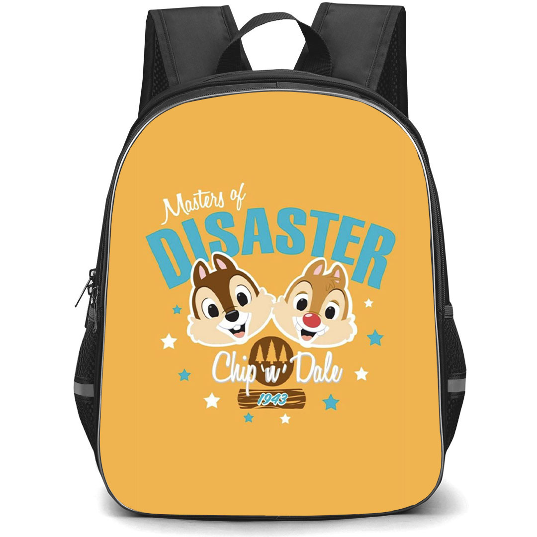 Chip N Dale Backpack StudentPack - Chip N Dale Animal Couple Avatar Illustration Art On Orange Background