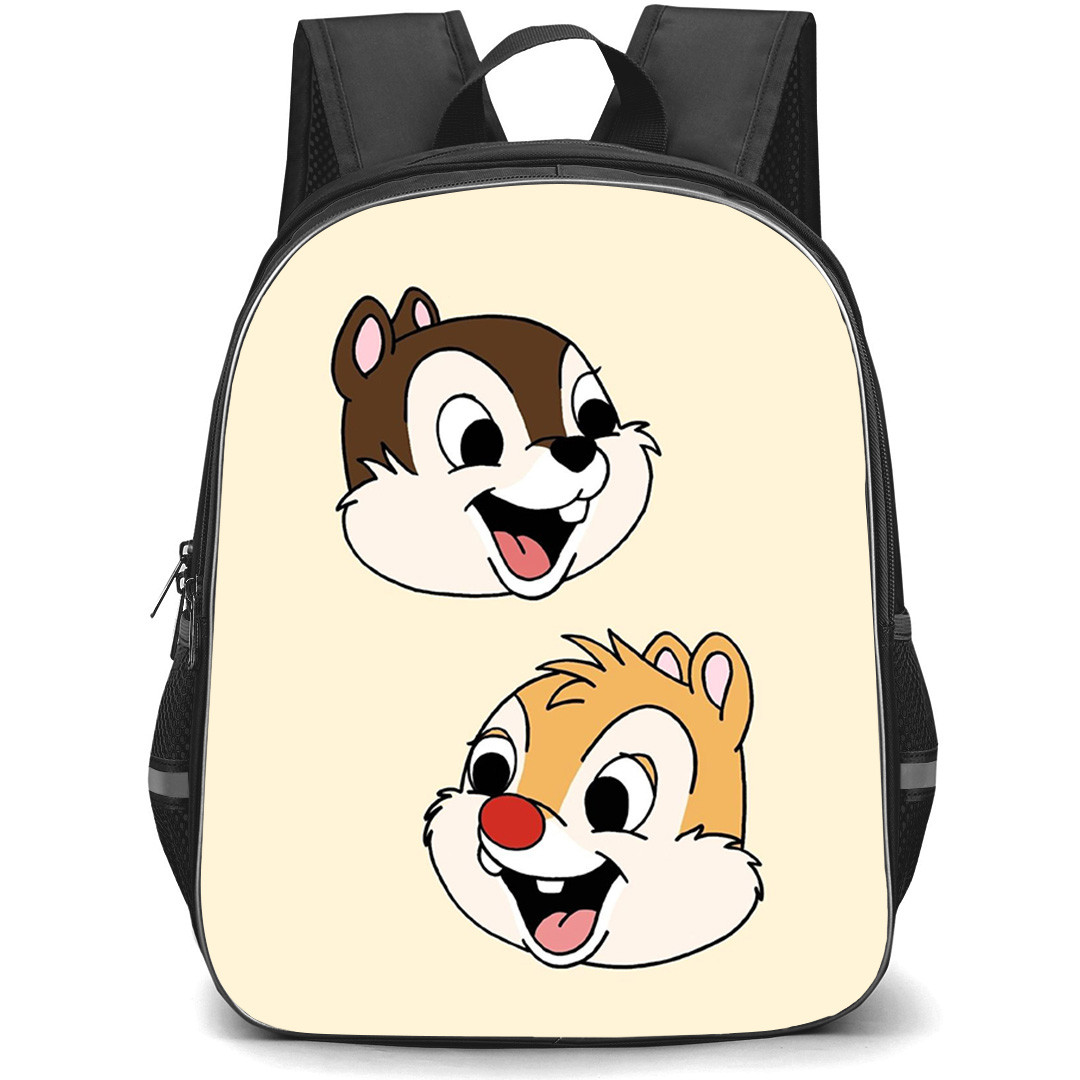 Chip N Dale Backpack StudentPack - Chip N Dale Smiling Avatar On Beige Background