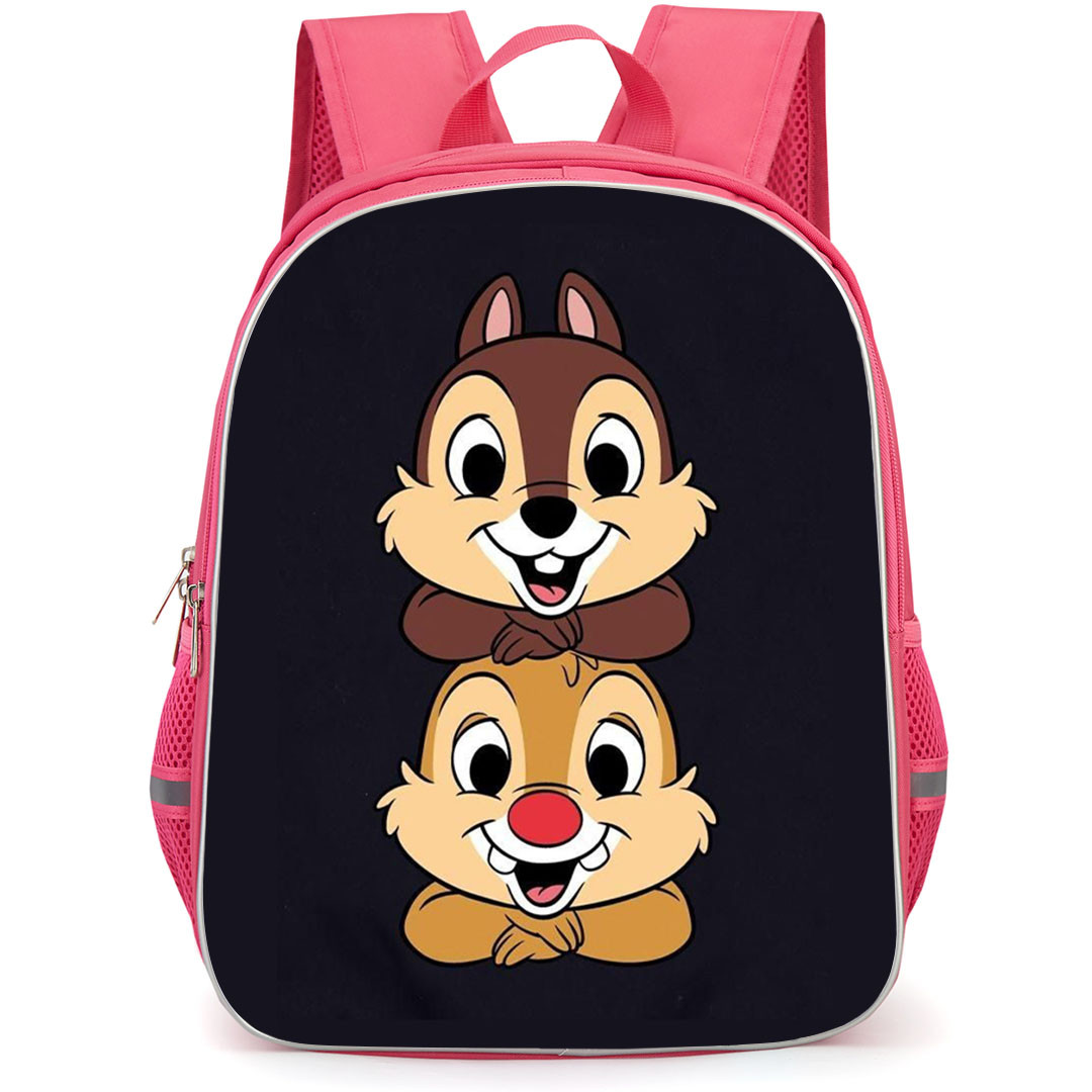 Chip N Dale Backpack StudentPack - Chip N Dale Smiling On Black Background