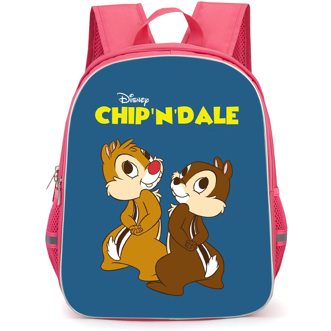Chip N Dale Backpack StudentPack - Chip N Dale Standing On Blue Background
