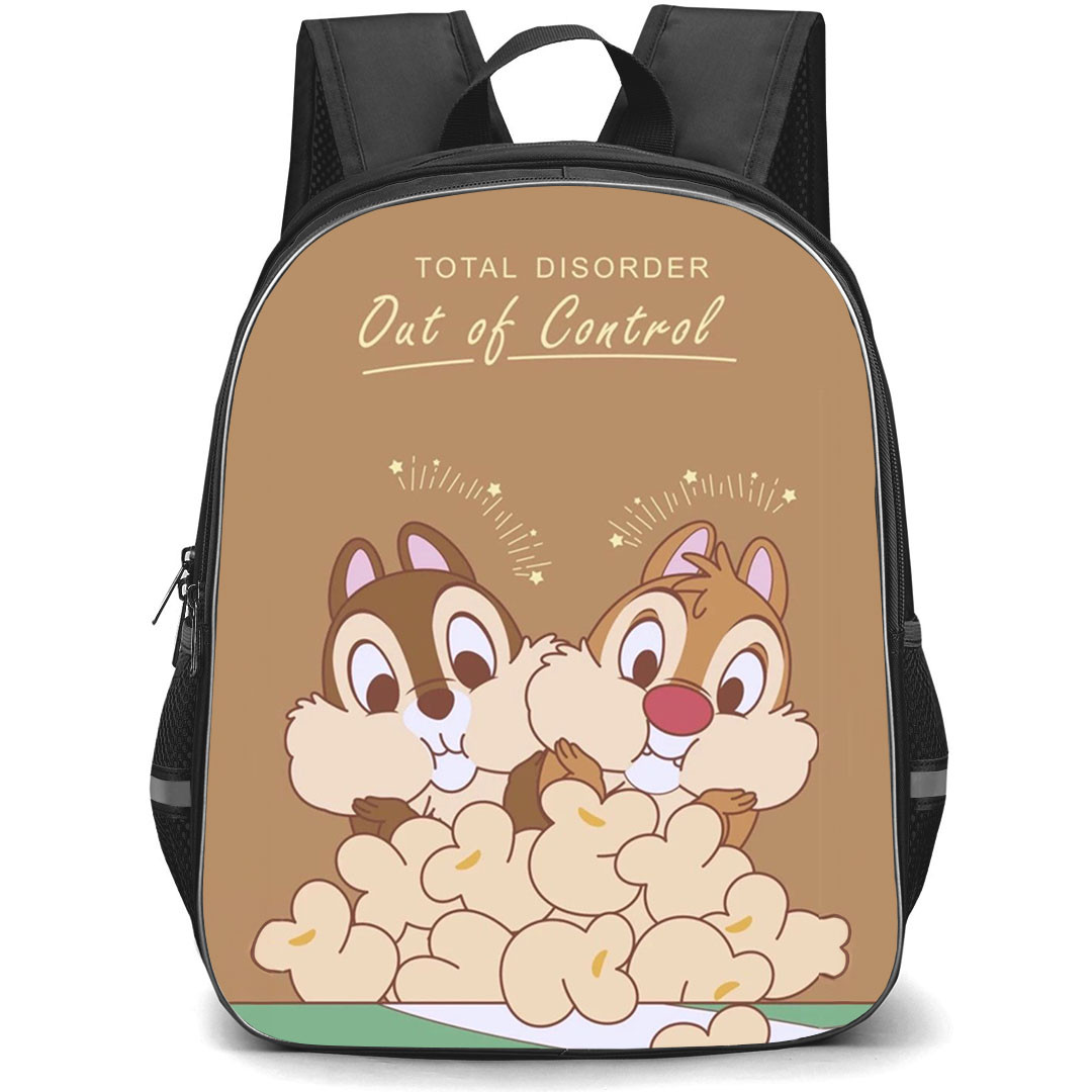 Chip N Dale Backpack StudentPack - Chip N Dale Total Disorder Out of Control Cartoon Poster