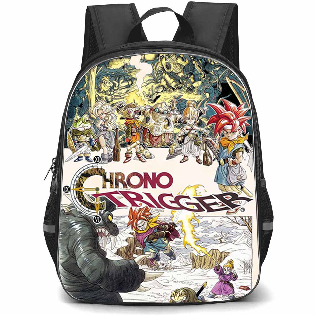 Chrono Trigger Backpack School Bag StudentPack - Chrono Trigger Classic JRPG Collage Poster