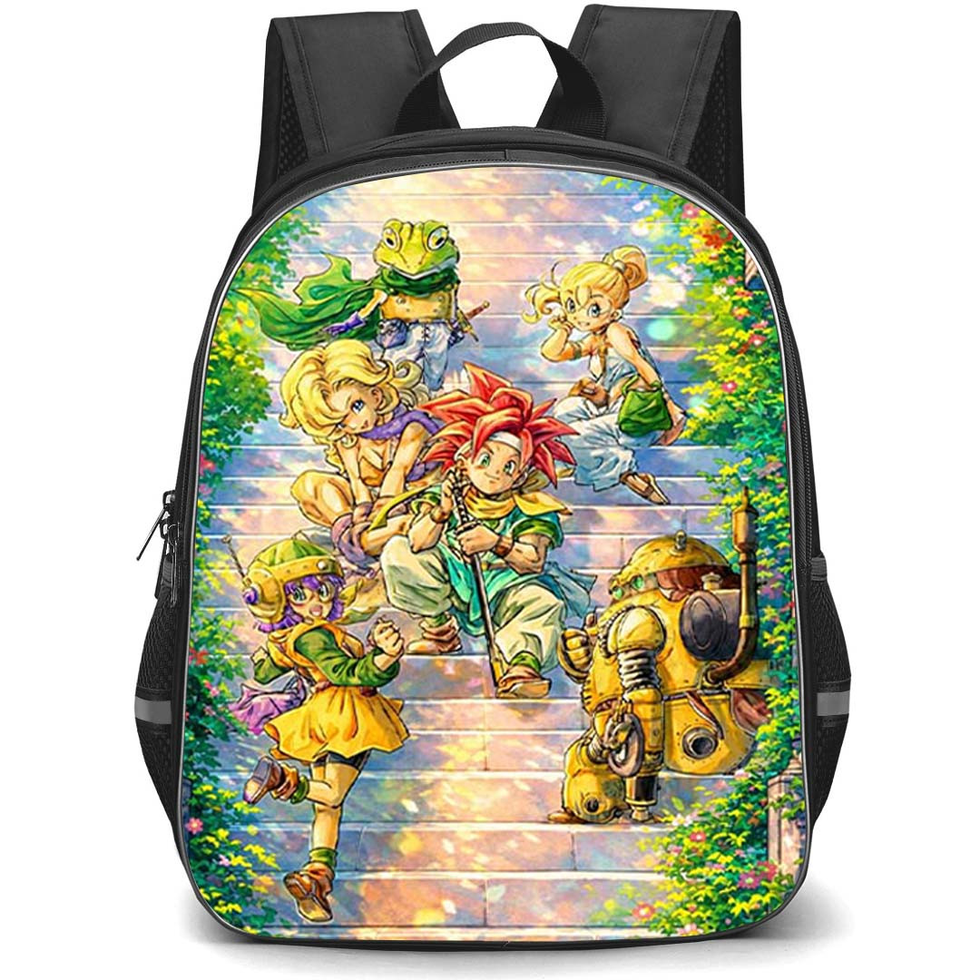 Chrono Trigger Backpack School Bag StudentPack - Chrono Trigger Colorful Fantasy Adventure Poster