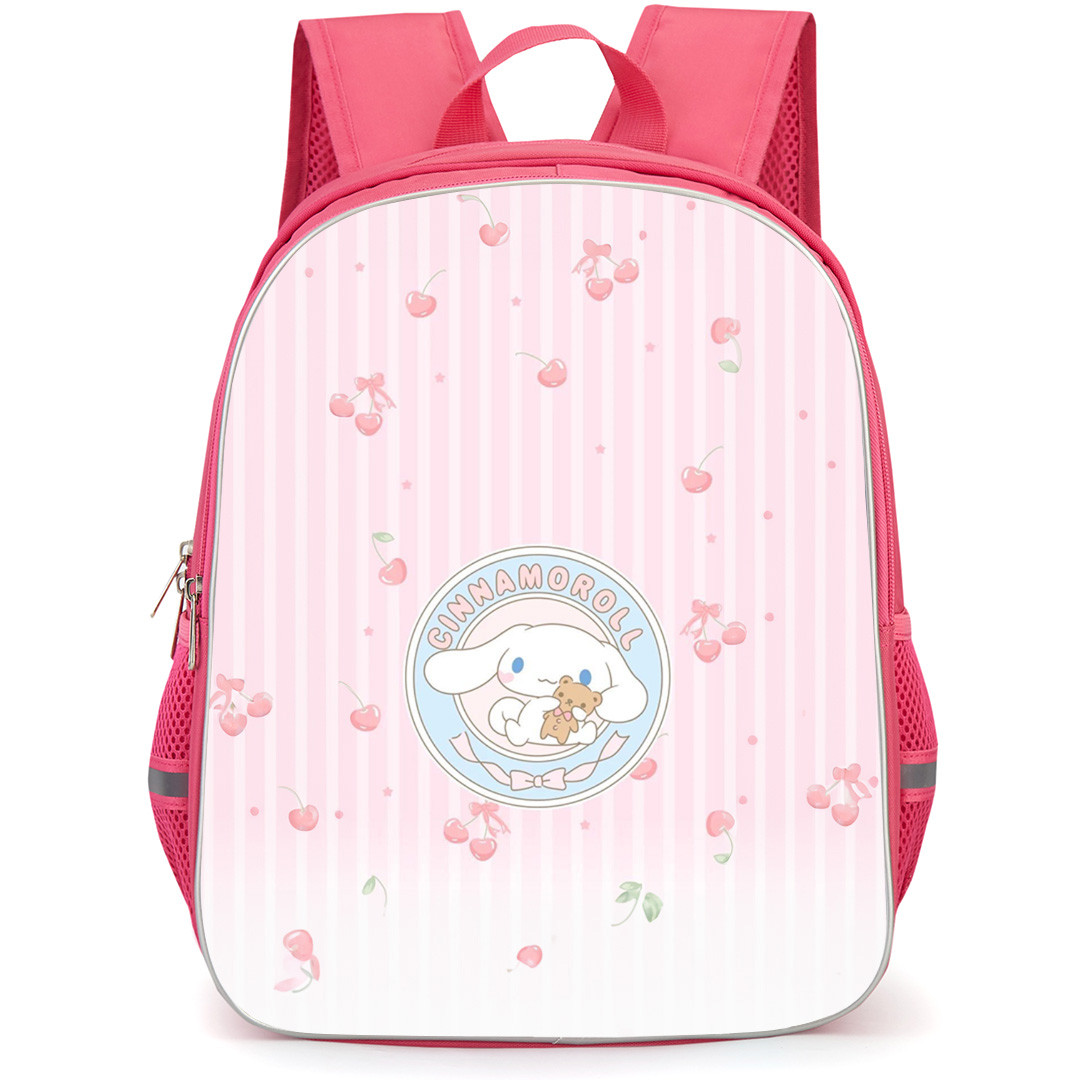 Cinammoroll Backpack StudentPack - Cinnamoroll With Bear On Cherry Background