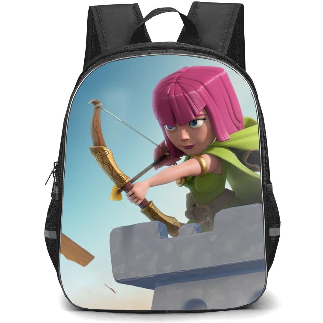 Clash of Clans Archer Queen Backpack StudentPack - Archer Queen Throwing Arrow From Roof Poster