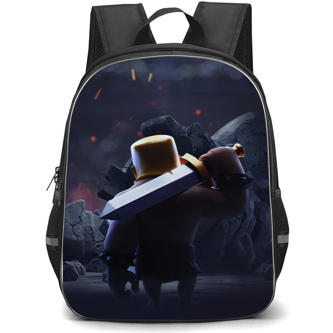 Clash of Clans Barbarian Backpack StudentPack - Barbarian Standing On Sunset Background