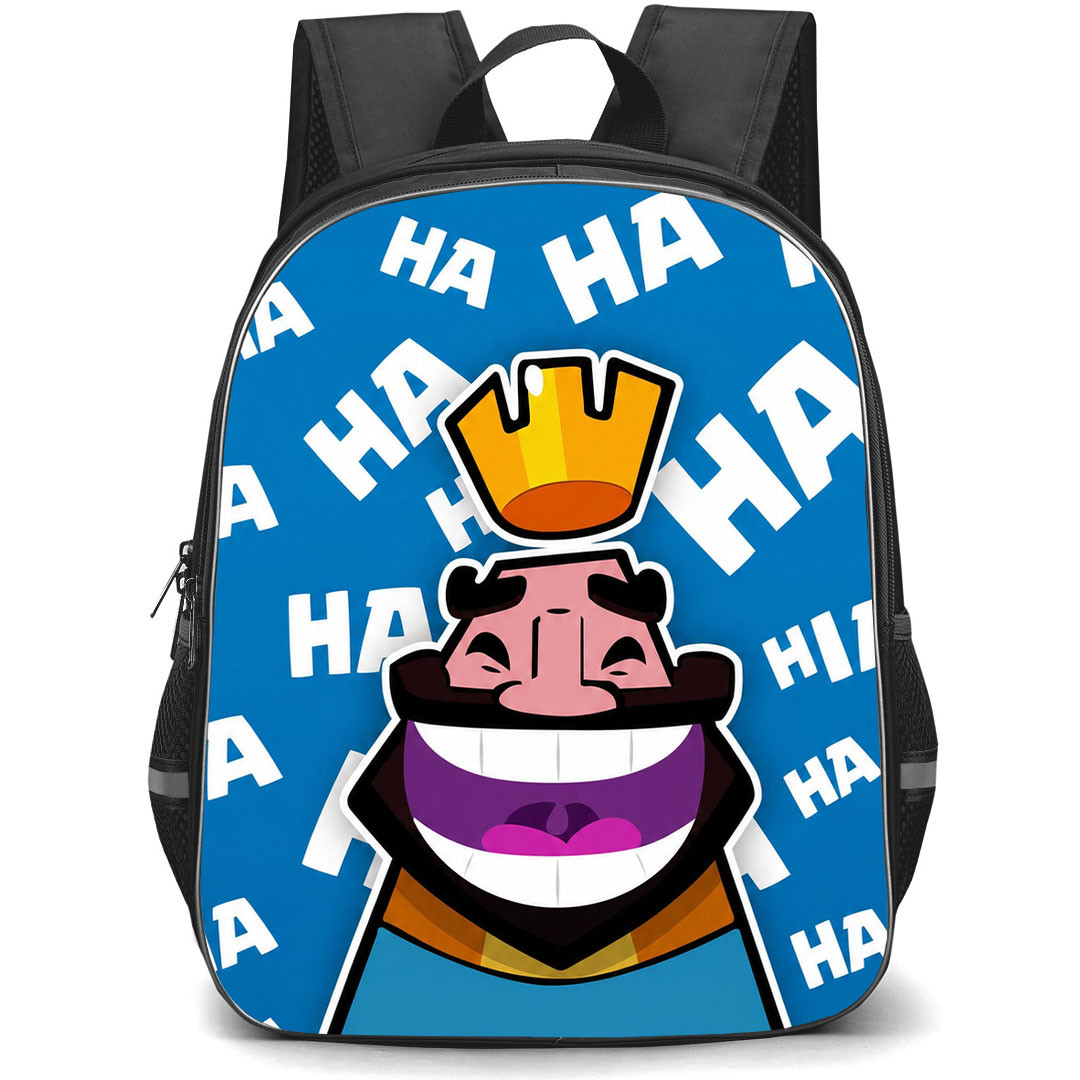 Clash Royale The Royale King Backpack School Bag StudentPack - The Royale King Cartoon Funny Emoji Art Poster