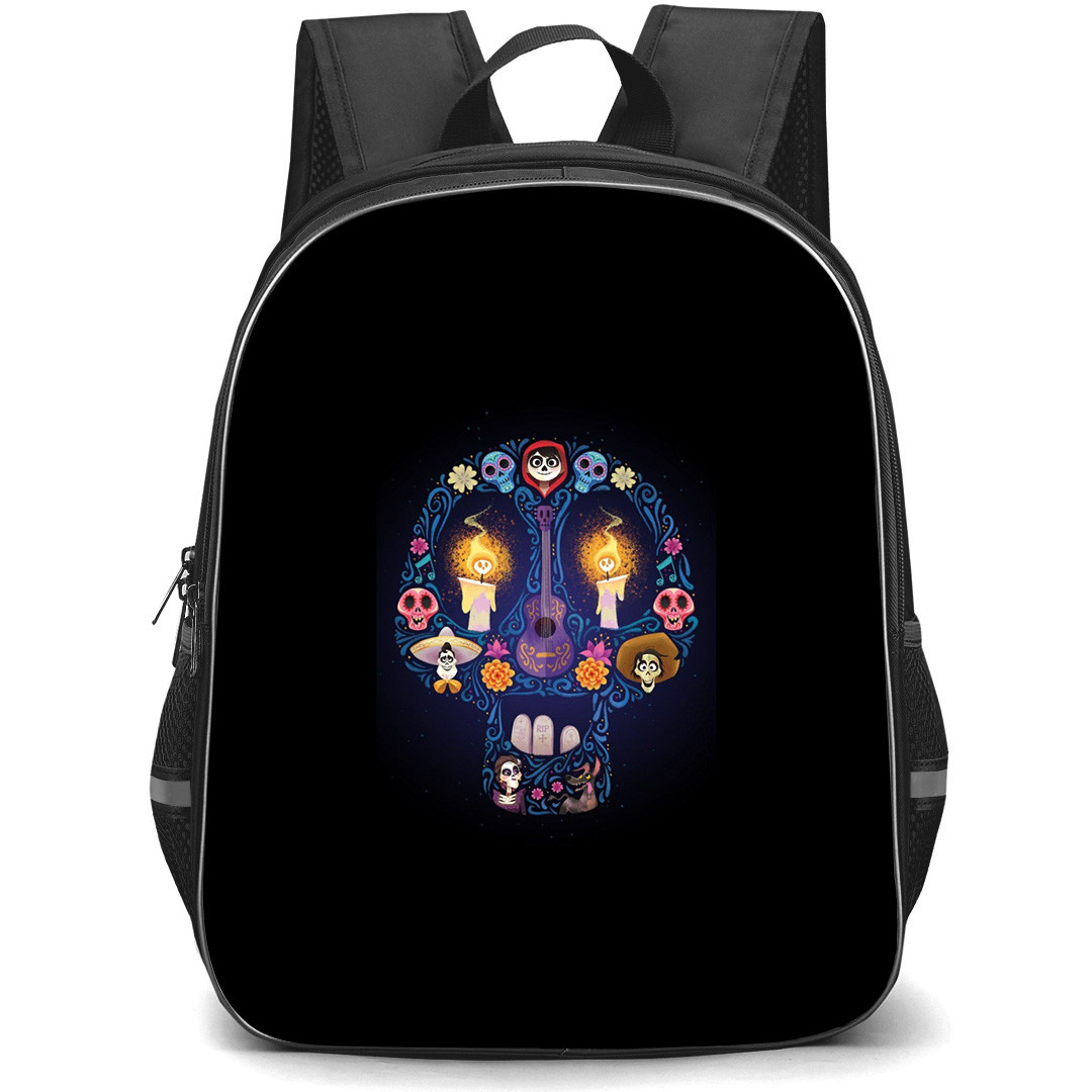 Coco School Backpack StudentPack - Characters Skull Art Black Background