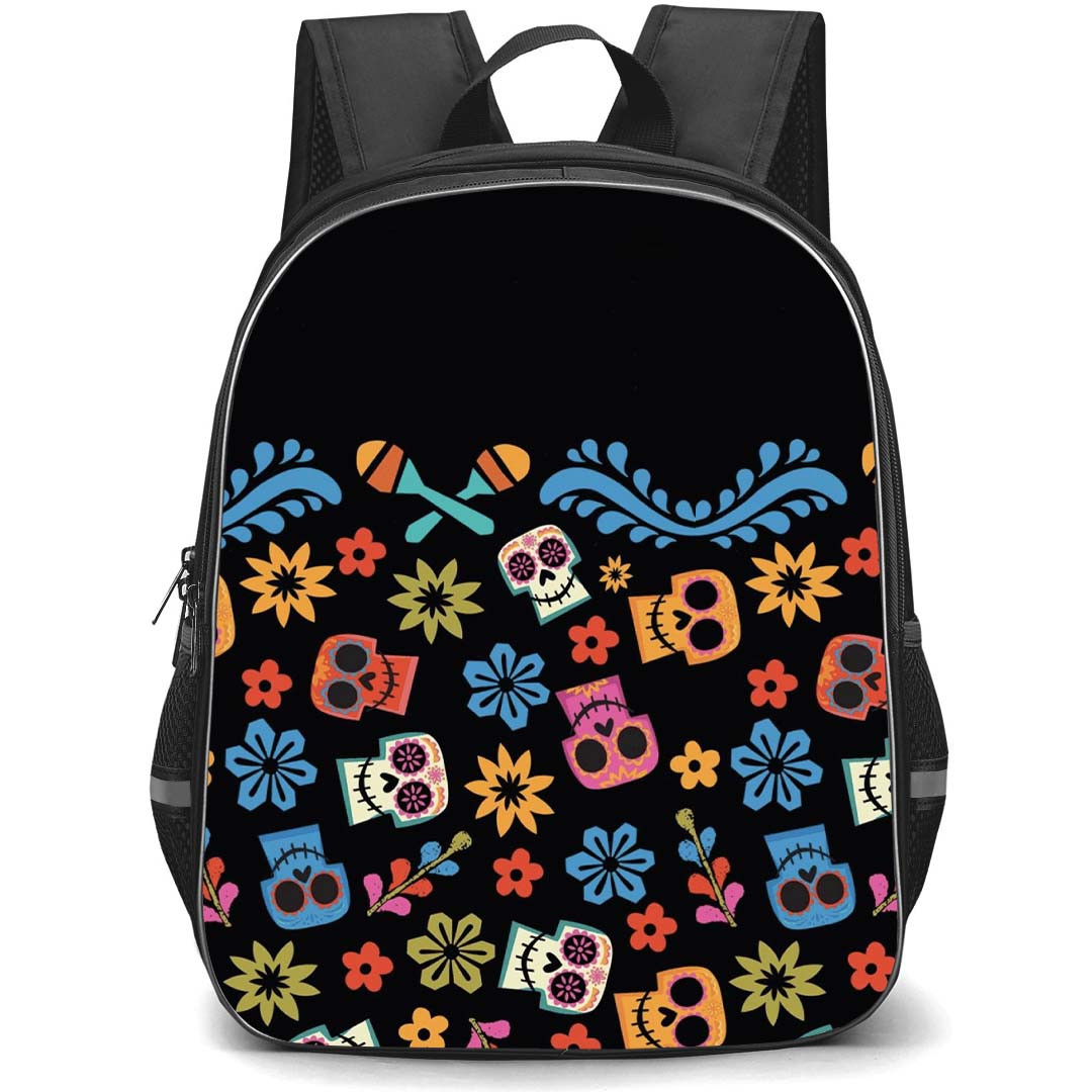 Coco School Backpack StudentPack - Graphic Art Pattern Black Background