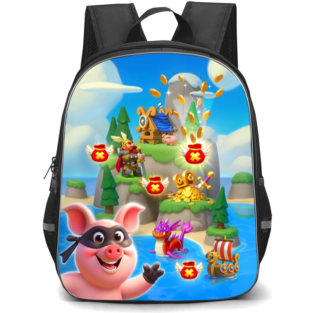Coin Master Backpack School Bag StudentPack - Coin Master Village Raid Poster