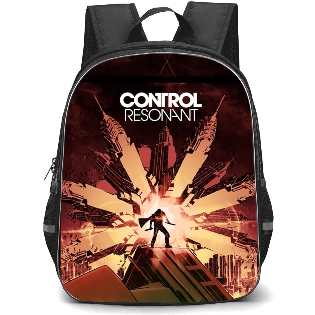Control Resonant Backpack School Bag StudentPack - Control Resonant Comic Style Game Poster Art