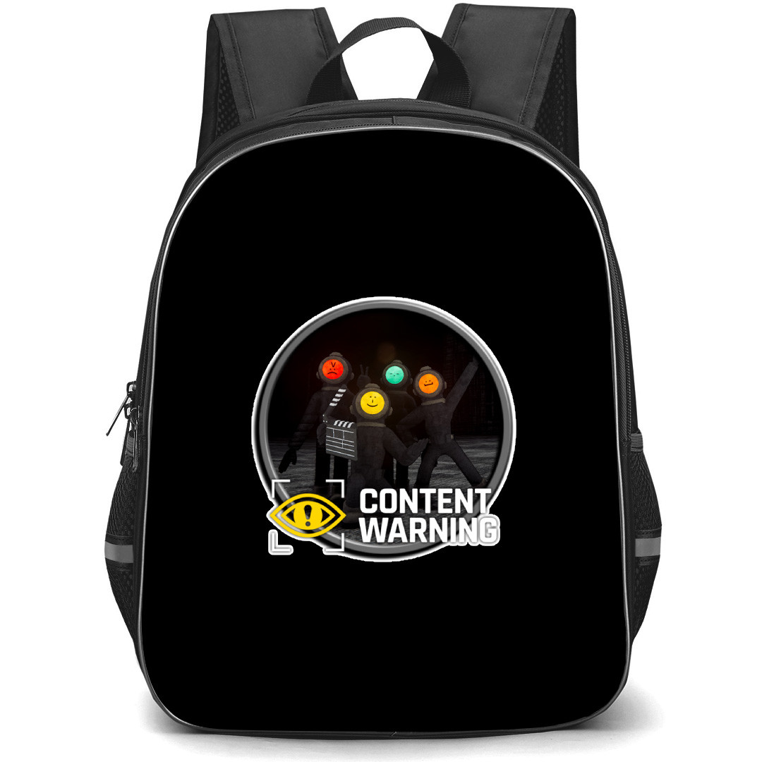 Content Warning Backpack School Bag StudentPack - Content Warning Characters Game Sticker