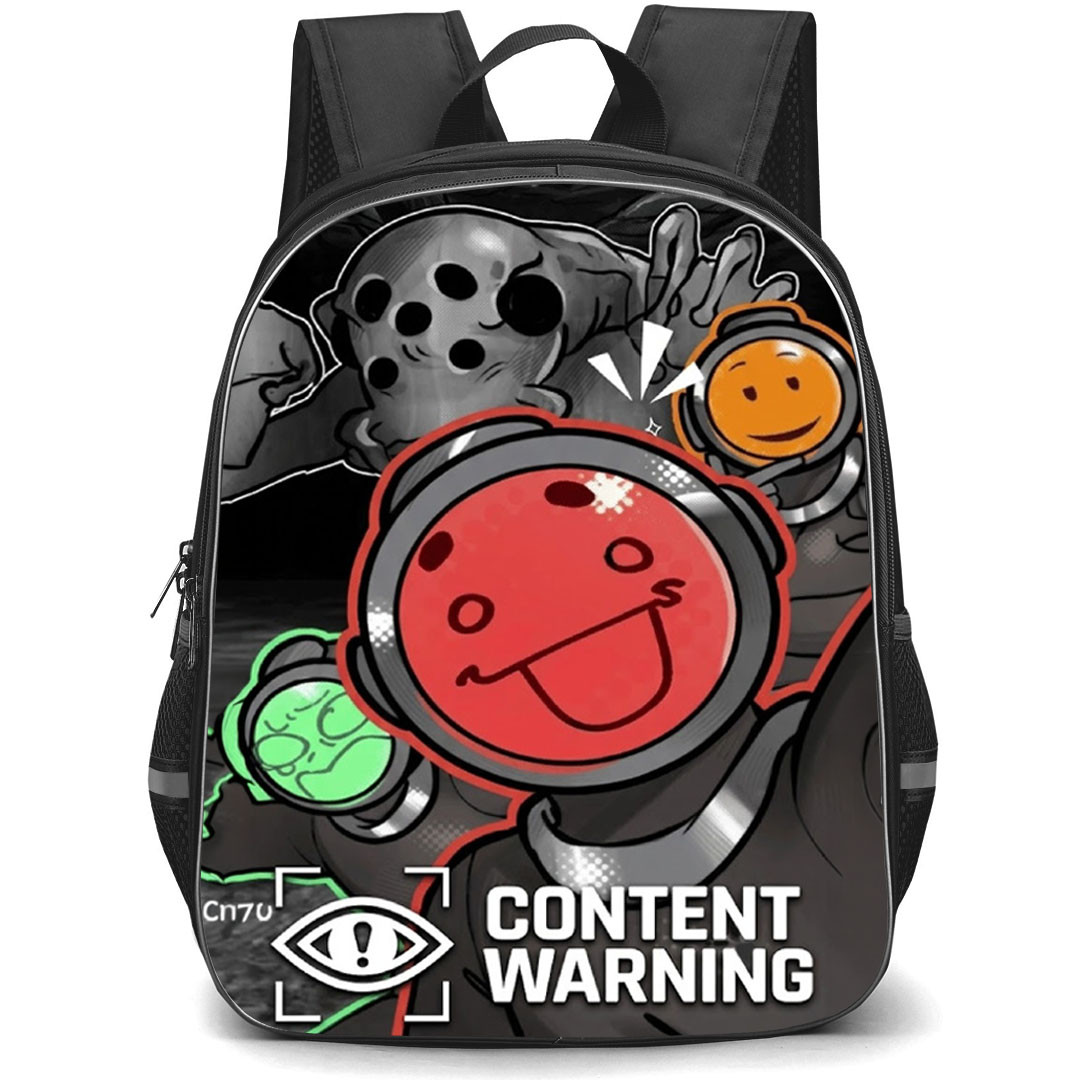 Content Warning Backpack School Bag StudentPack - Content Warning Selfie Monsters Game Poster