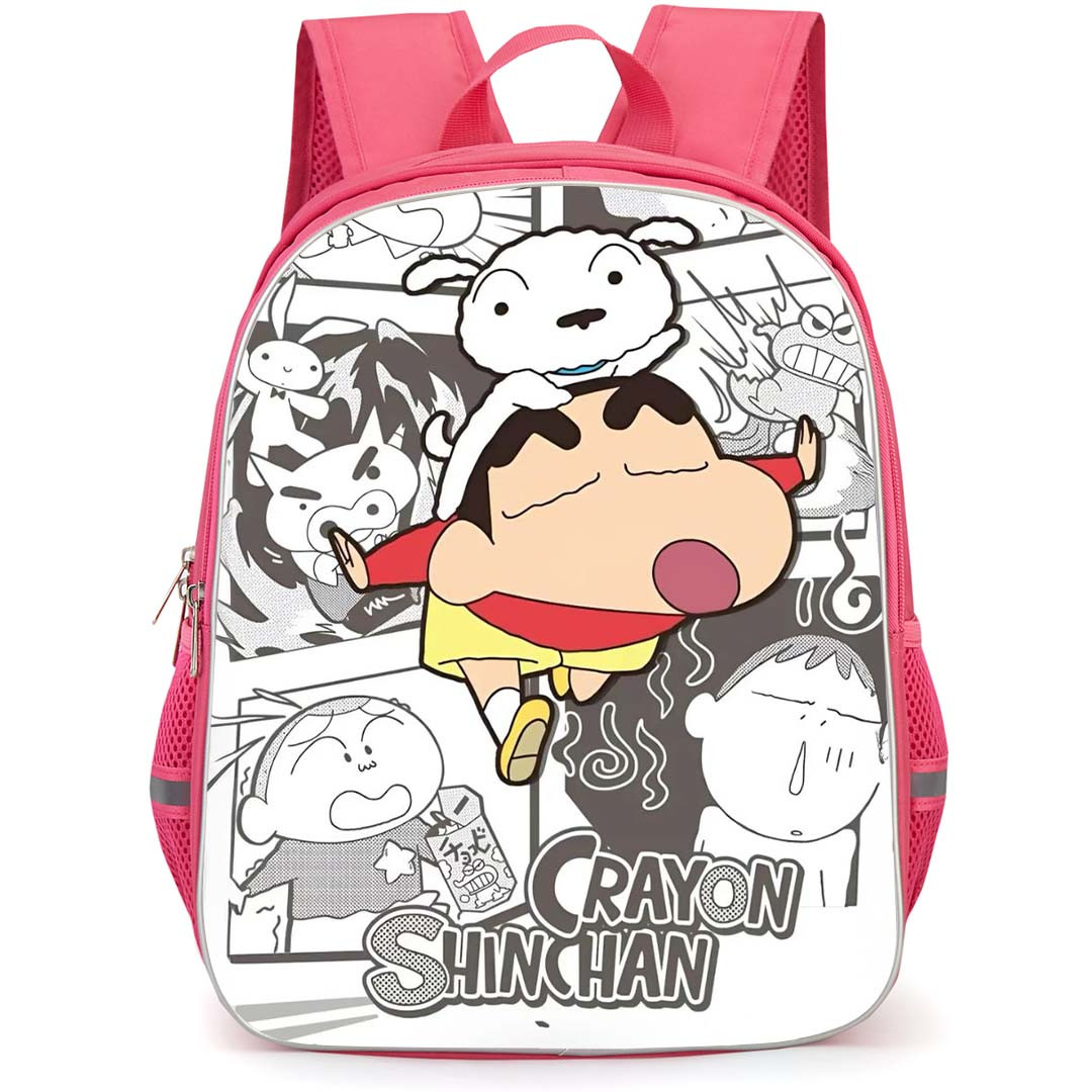 Crayon Shin-Chan Backpack StudentPack - Crayon Shin-Chan Characters Grey Background