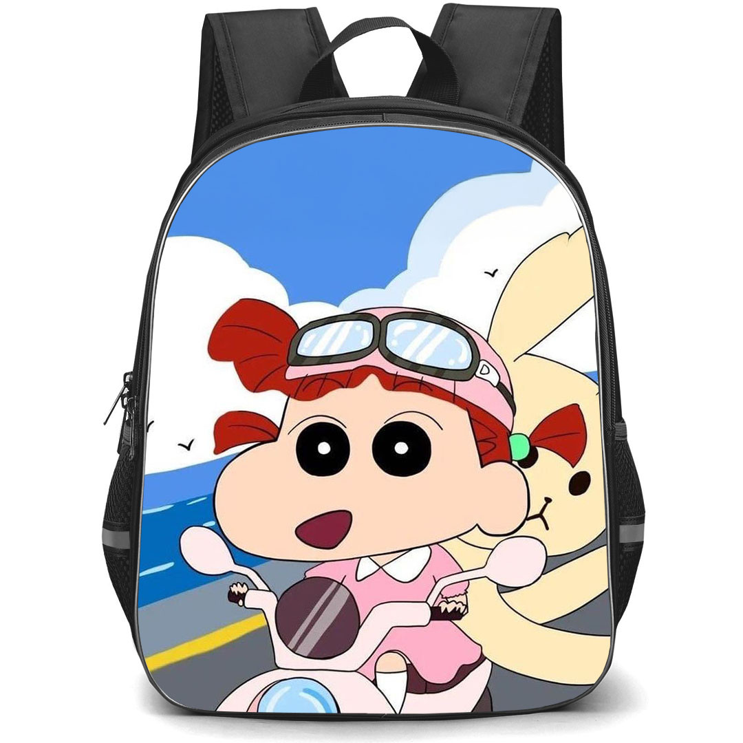 Crayon Shin-Chan Nene Sakurada Backpack StudentPack - Nene Sakurada Riding Motorbike