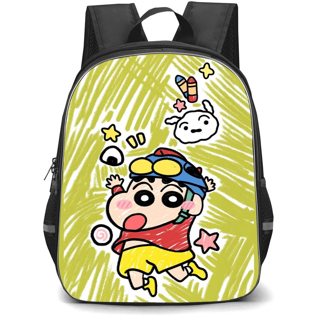 Crayon Shin-Chan Backpack StudentPack - Crayon Shin-Chan Wearing Helmet