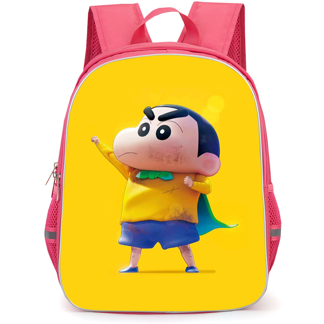 Crayon Shin-Chan Backpack StudentPack - Crayon Shin-Chan Wearing A Cape On Yellow Background
